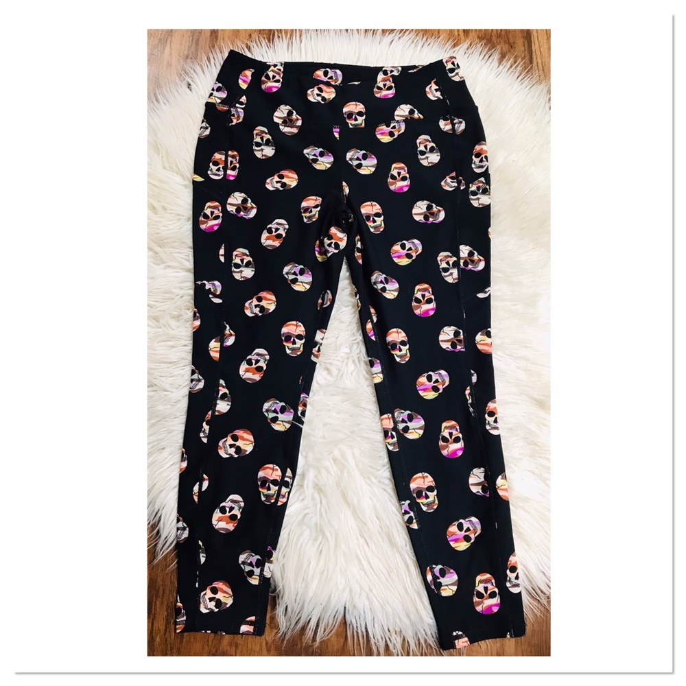 Torrid Camo Skull Wicking Athletic Leggings Black Multicolor Size 2X